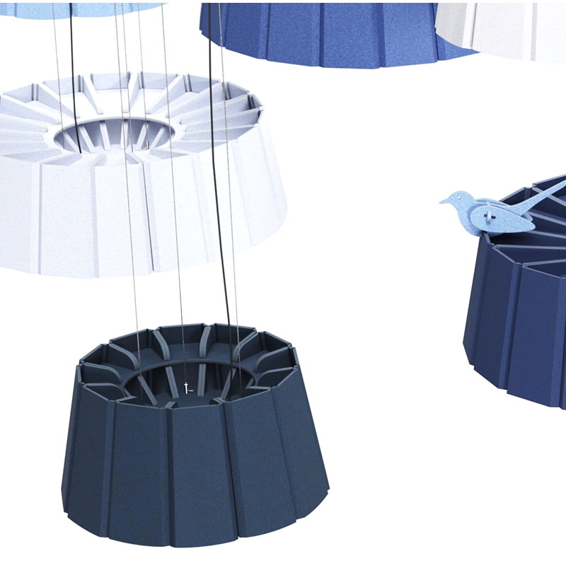 モダンなデザインの音響パネルバッフル吸音性と環境に優しいポリエステル繊維ボードのストリップ形状、ジムでの使用に最適