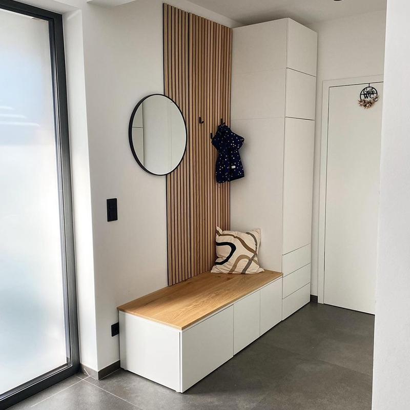 Akupanel デザイン木製音響壁パネル 3D モデル防音木製スラット家庭用ホテル学校映画館病院使用