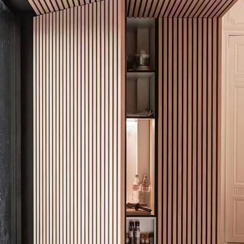 Spesonic 木製スラット壁パネルインテリアノイズキャンセリング音響装飾 3D 吸音壁パネル Akupanel